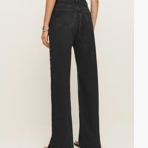 Reformation Cary Studded High Waist Slouchy Wide Leg Jeans - Picture 5 of 8